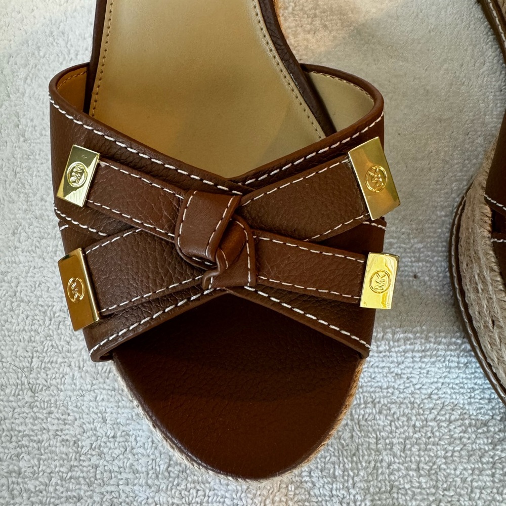 Micael Kors brown Wedge Sandals worn once. Size 11 - Picture 5 of 10